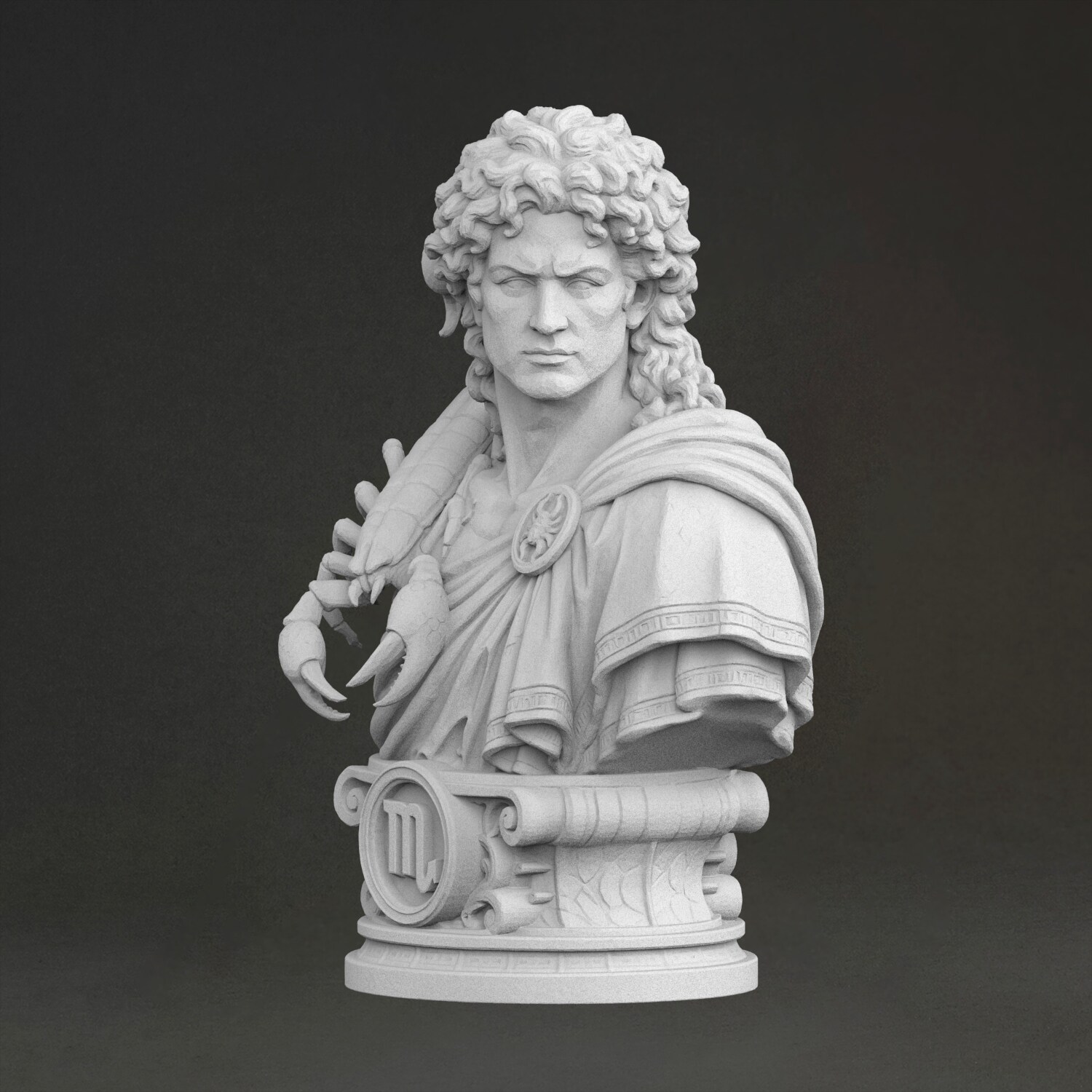 3D Printing Material - „Bust Skorpiona” – rzeźba, wykonana z