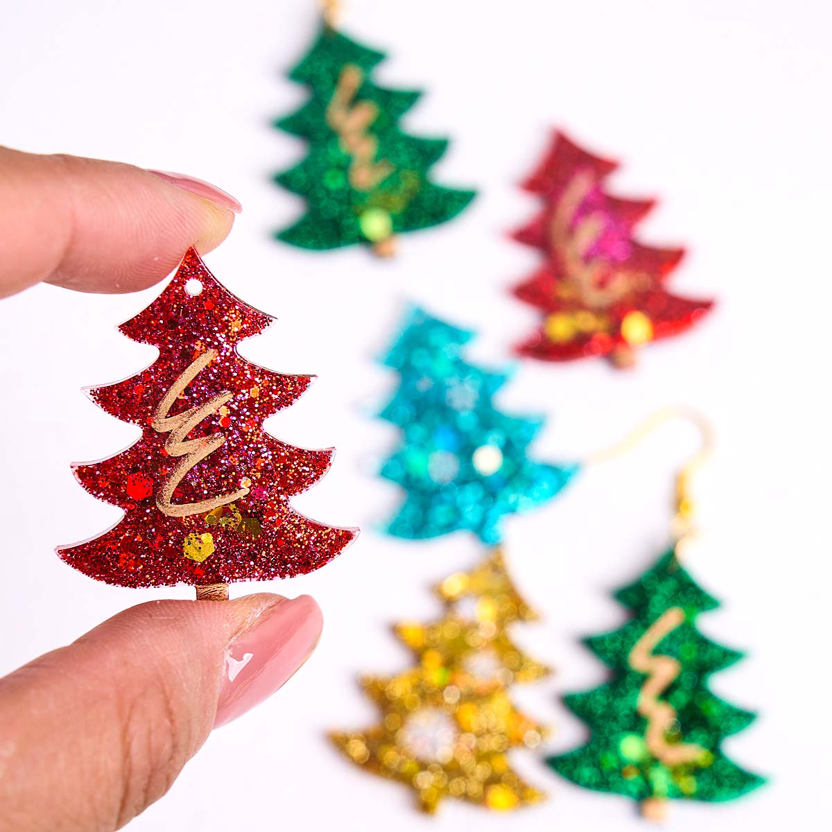 3D Printing Earrings - Forma silikonowa na zawieszkę choinkową 3D,