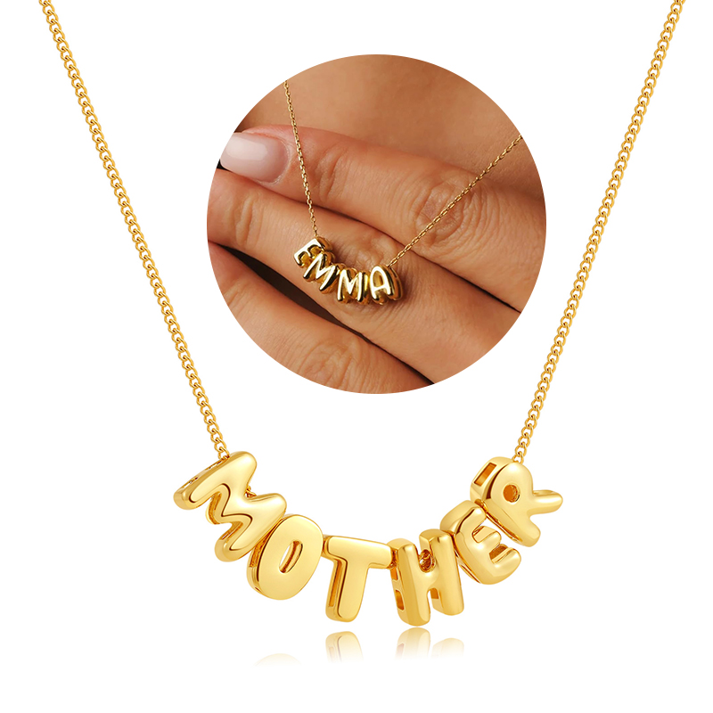 3D Printing Jewelry - Naszyjniki z literami typu bubble, personalizowane