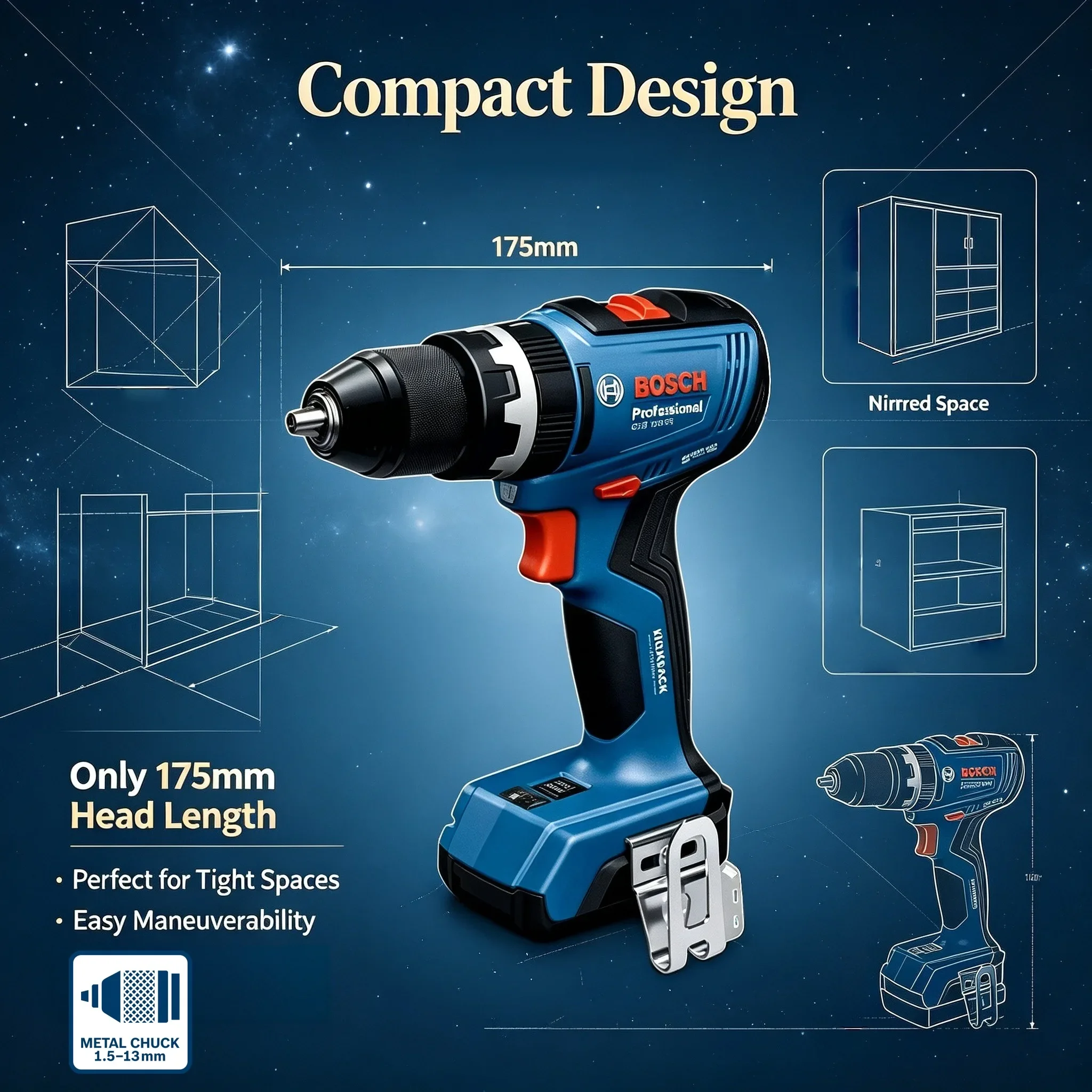 Bosch Drill Gsb 18V - BOSCH GSB 18V-65 Bezszczotkowy wiertarko-wkrętarka akumulatorowa