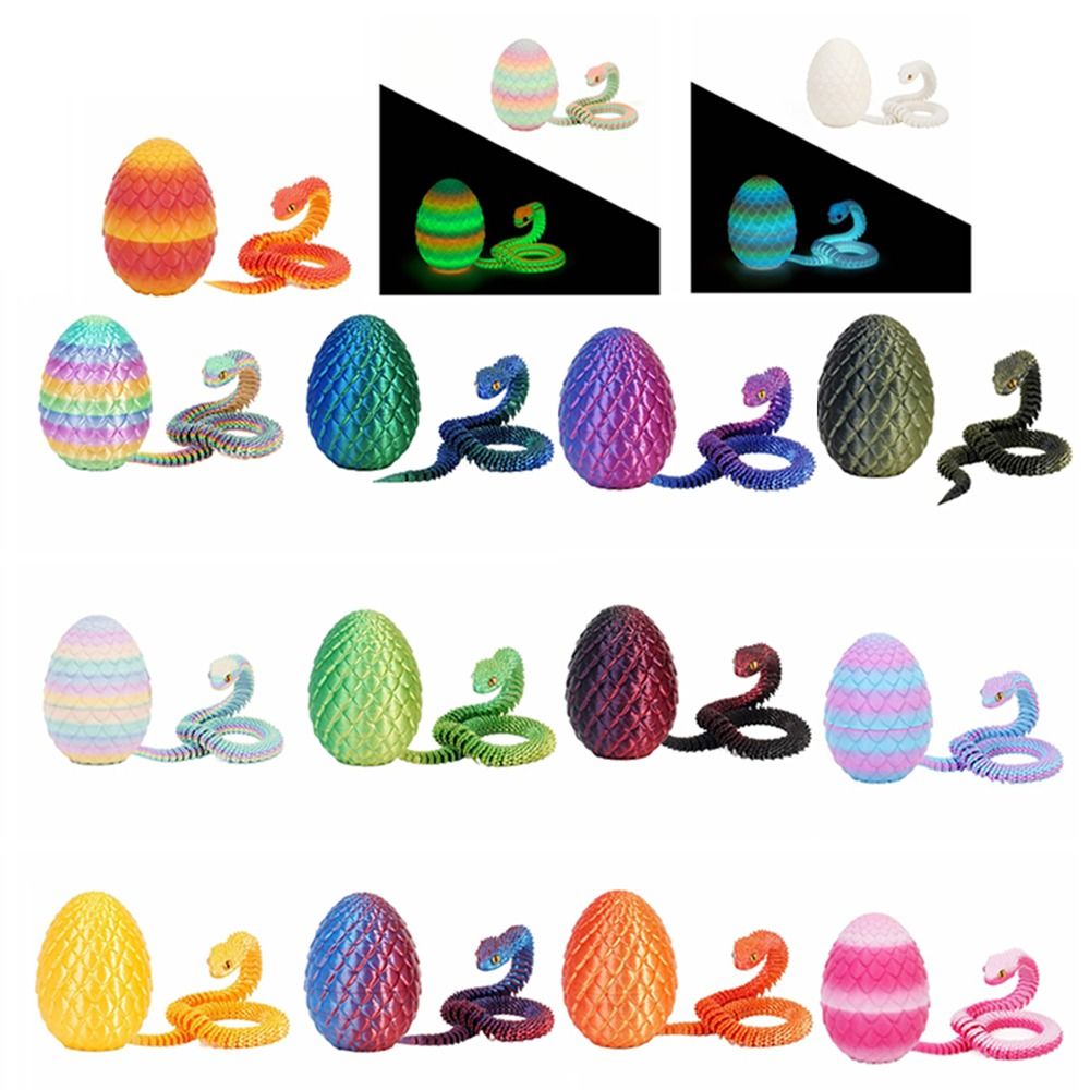 3D Printing Egg - Kreatywny, drukowany w 3D wąż, jednoczęściowy