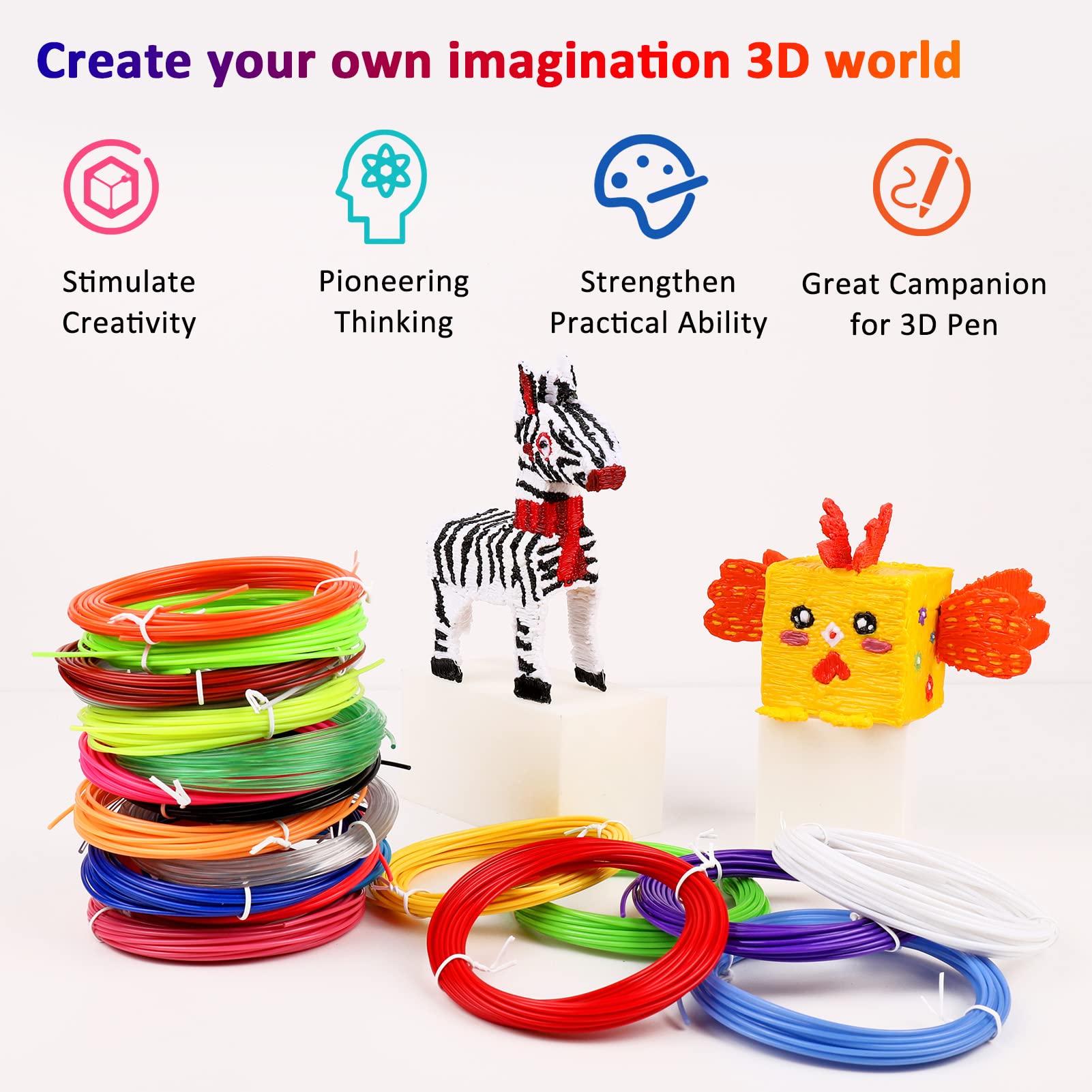 Filament PLA w 40 kolorach do  – 3D Printing Pen For Kids recenzja i cena